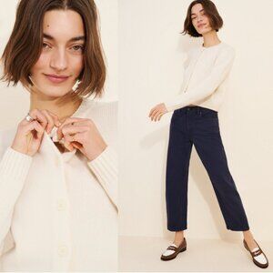 ARI Cashmere Cropped Cardigan Ivory Sweater by CAARA size Small retail $229